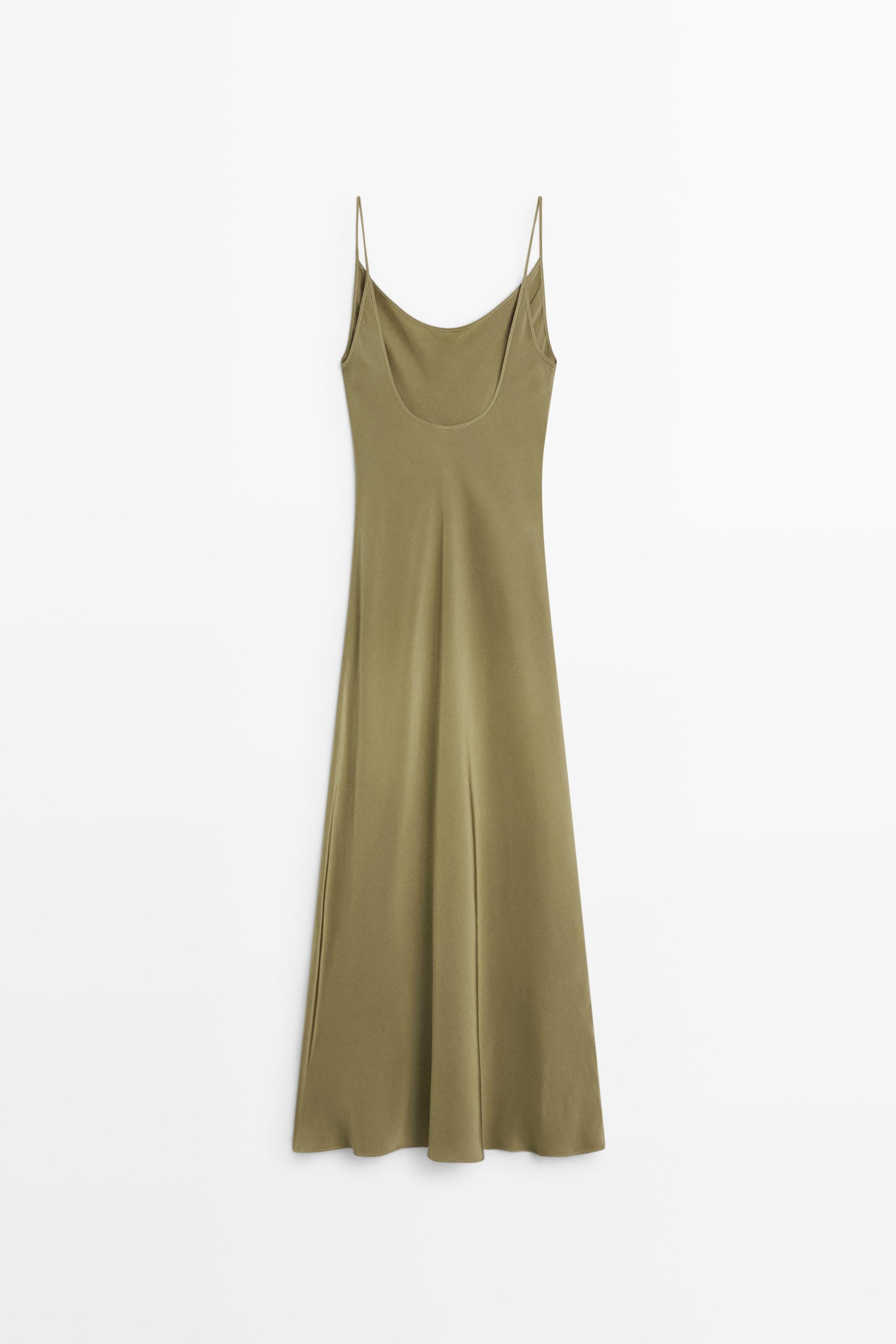 Spaghetti strap lingerie midi dress